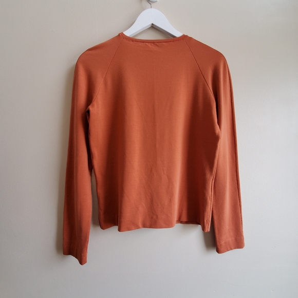 S MAX MARA DESIGN FOR EASY LIVING T-Shirt long sleeve Tan, Medium, fitted - Picture 2 of 7